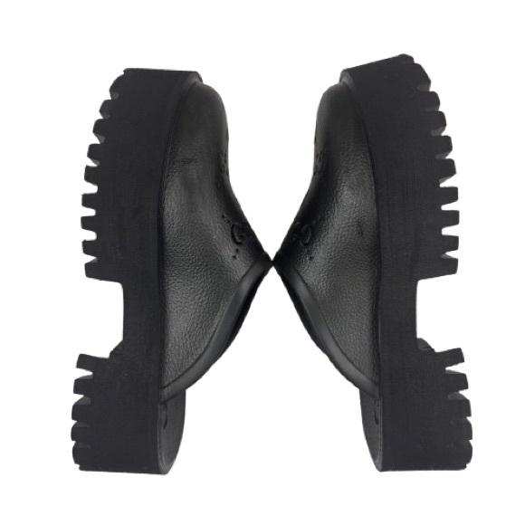 Gucci Elea GG Rubber Platform Clog Slides Black Lug Sole Mule EU 38 Women - Picture 8 of 16